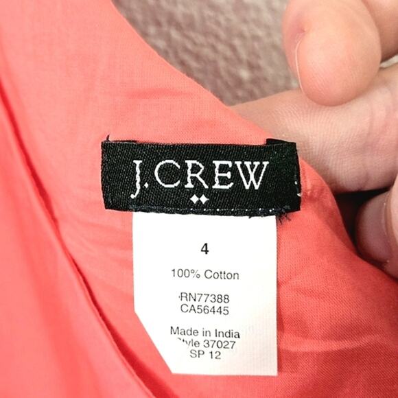 J.Crew Women’s Dress Barbiecore Preppy One-Shoulder Hot Pink Soft Cotton Size 4 - Picture 8 of 9